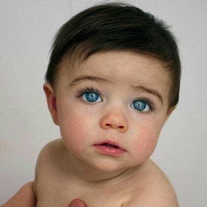 Those eyes! | Black hair blue eyes, Dark hair blue eyes, Blue eyed baby