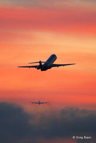 Airplane Taking Off Sunset