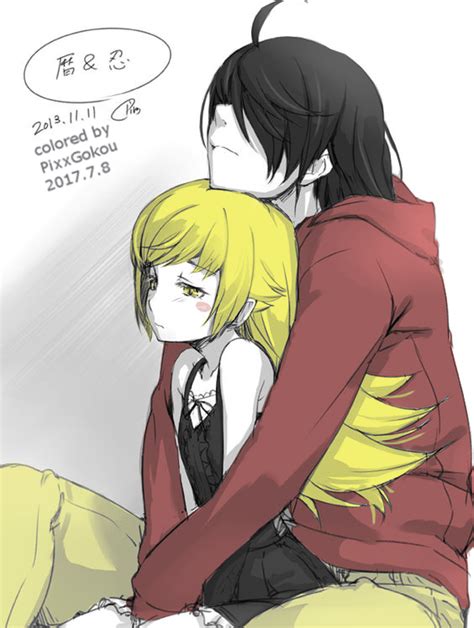 So, I tried to color my favorite Shinobu and Araragi picture, first ...