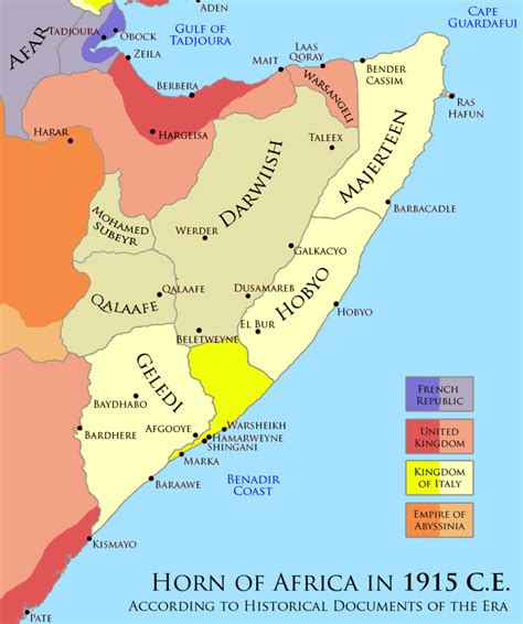 Horn of Africa during 1915 | Horn of africa, Africa, Africa map