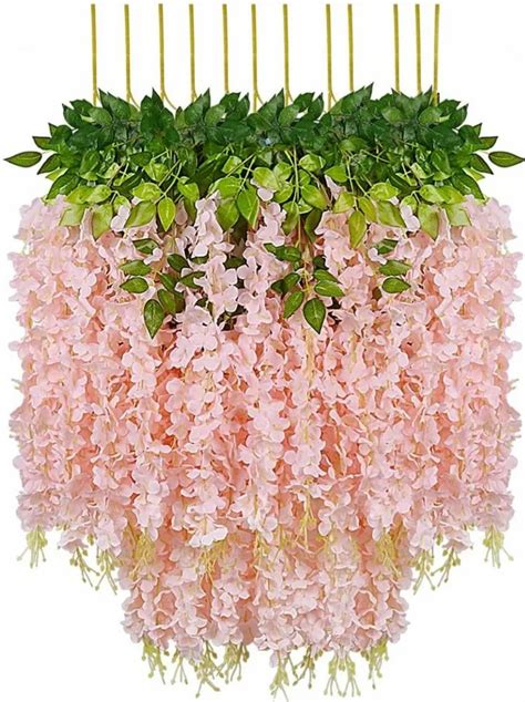 Polyester Light Pink Wisteria Vine Artificial Hanging Flowers, Home Decoration at Rs 449/piece ...