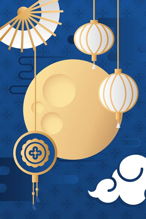 mid autumn festival poster with moon and lanterns hanging 1982578 Vector Art at Vecteezy