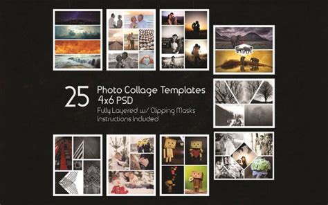 4x6 Photo Collage Templates Pack 25 PSD Templates Photoshop | Etsy