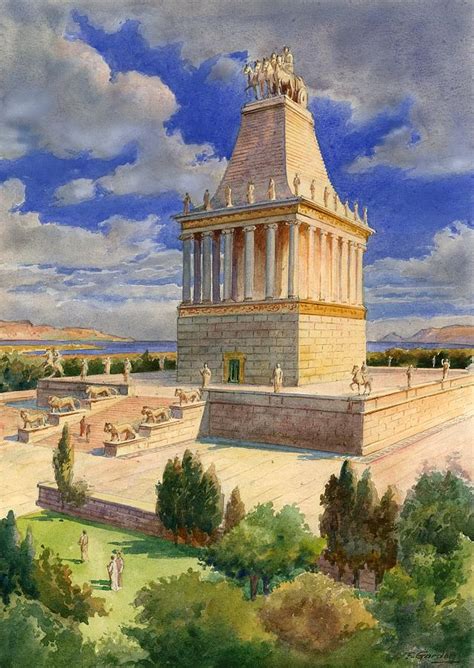 The Mausoleum At Halicarnassus Painting by English School