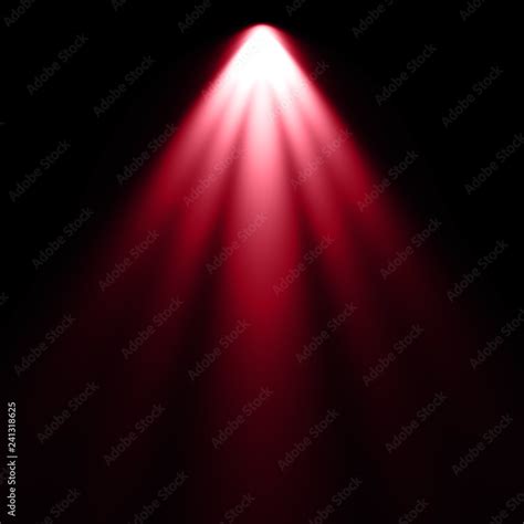 Isolated red spotlight effect on black background. Light show. Light from the top clipart. Stock ...