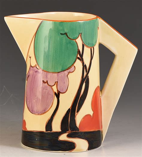 Clarice Cliff GREEN AUTUMN CONICAL JUG C.1931