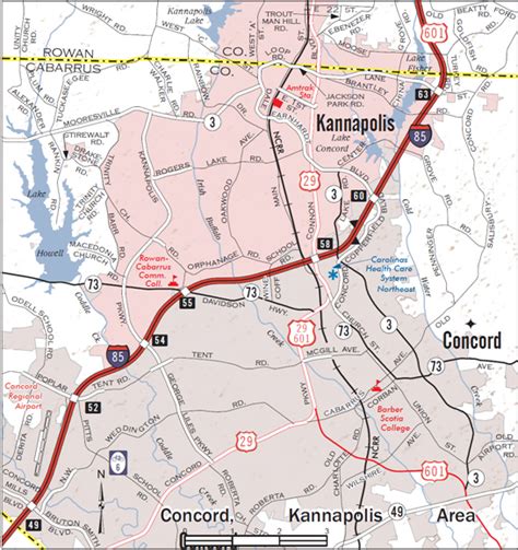 Maps of Concord & Kannapolis, North Carolina