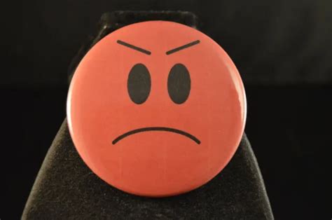 LOT OF 100 ANGRY SAD EMOJI FACE BUTTONS 2 1/4" pin pinback FROWN SMILEY ...