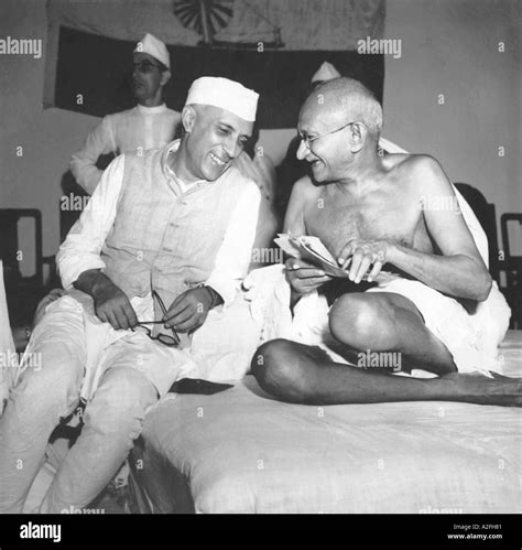 Mahatma Gandhi with Jawaharlal Nehru at All India Congress Committee ...