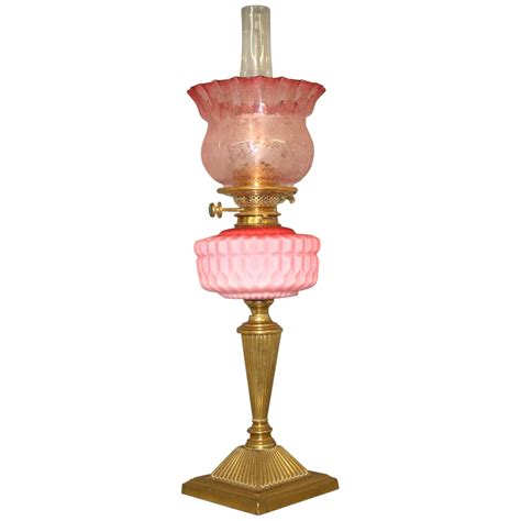 Original English Cranberry Oil Lamp Circa 1880 in 2021 | Lamp, Oil lamps, Vintage lamps