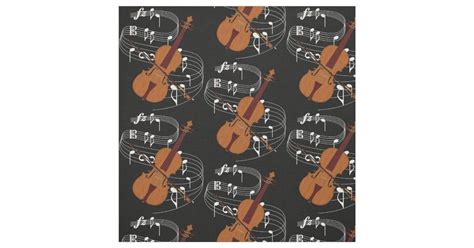 Violin Fabric- Dark Fabric | Zazzle