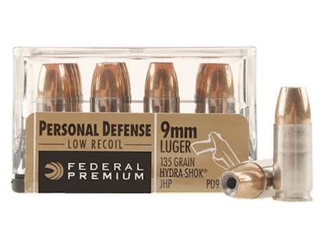 Federal Premium Personal Defense Reduced Recoil Ammo 9mm Luger 135