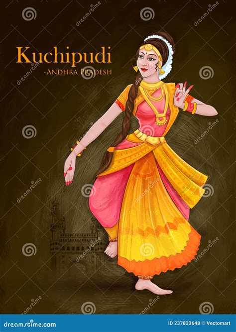 Woman Performing Kuchipudi Dance Traditional Folk Dance of Andhra ...