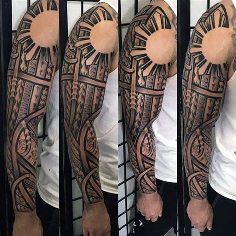 50 Filipino Sun Tattoo Designs For Men - Tribal Ink Ideas