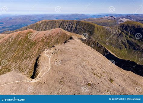 Aerial View of the Summit of Ben Nevis - Scotland and the UK`s Tallest Mountain Stock Photo ...