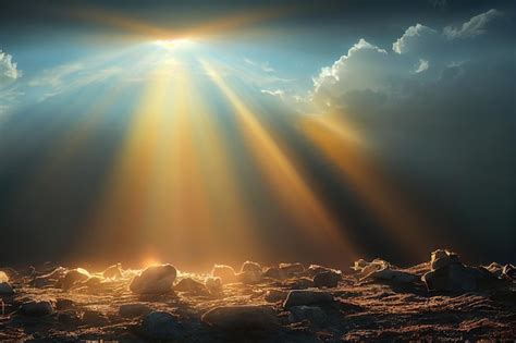 Premium Photo | Biblical picture of old empty tomb in piercing rays of sun