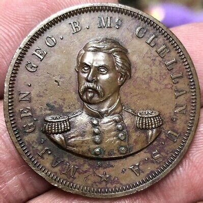 1864 McClellan Presidential Campaign Medal / Token - 34mm Political ...