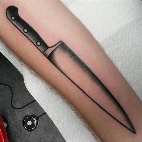 Straight Lines Chef’s Knife Tattoo