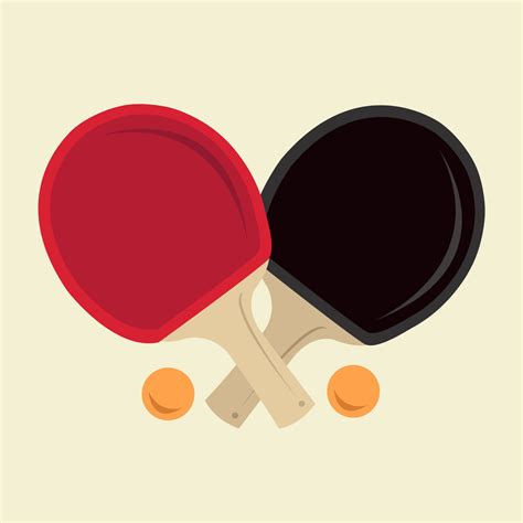 Table tennis paddles with ping pong balls vector illustration for graphic design and decorative ...