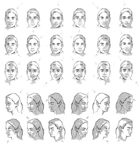 “Face (Female) Shading - Basic Planes” Reference Sheet Art by Durwin Talon* | Marker tones by ...