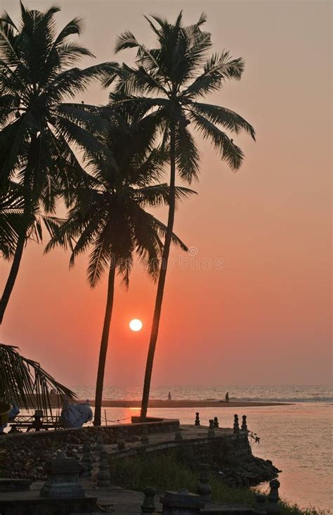 Sunset at Veli Near Trivandrum Beach Stock Photo - Image of water, trees: 244801262