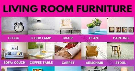 Living Room Furniture: 36 Popular Items in the Typical Living Room - Visual Dictionary