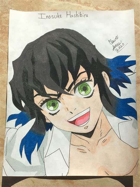 Colored Inosuke Drawing (Unmasked) | Demon Slayer: Kimetsu No Yaiba Amino