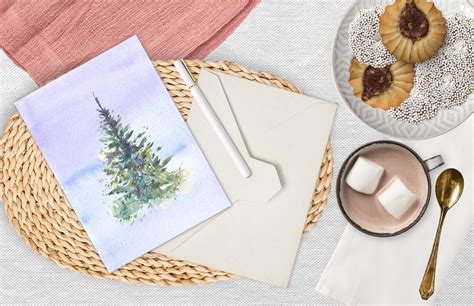 Printable Watercolor Christmas Tree Holiday Card - Etsy