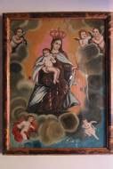 Glass painting of Madonna & child, 18C Spain in Pictures & Frames