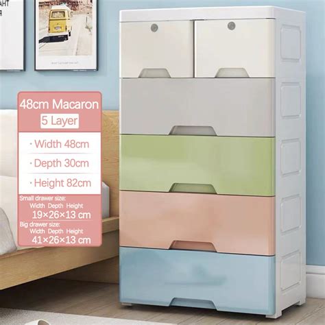 SHEPHO Plastic Thickened Durabox Storage Cabinet Lockable Clothes Drawer Multipurpose Wardrobe ...