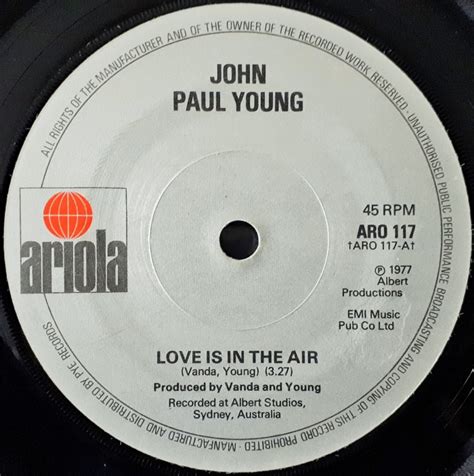 John Paul Young Love Is In The Air 7 Inch | Buy from Vinylnet