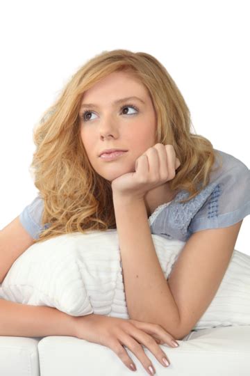 Fair Haired Woman Daydreaming Blond Depression Teen, Pretty, Imagining, Sitting PNG Transparent ...