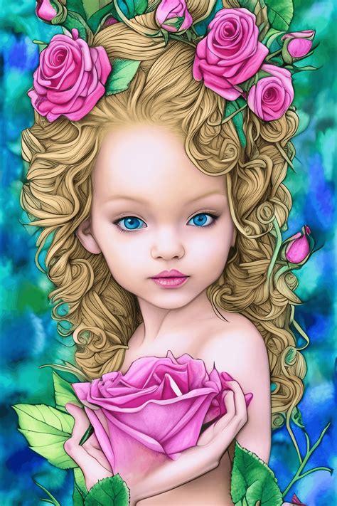 Beautiful Realistic Roses Baby Fairy 4k Graphic · Creative Fabrica