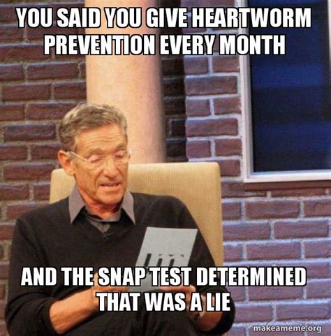 You said you give heartworm prevention every month and the snap test ...