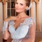 2016 High Quality Lace Wedding Dress Romantic White Long Sleeve Sexy V-neck Mermaid Wedding Dress