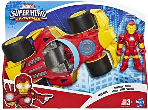 Marvel Playskool Heroes Super Hero Adventures Iron Man Speedster 5 Action Figure Vehicle Hasbro ...