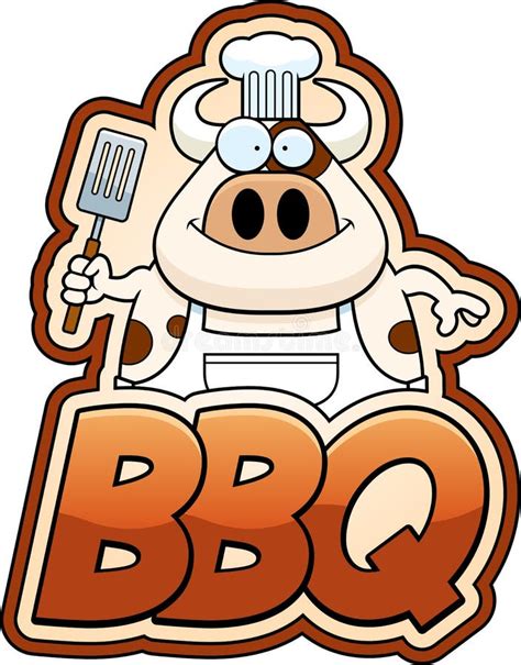 Cartoon Cow and BBQ Text stock vector. Illustration of barbecue - 119647783