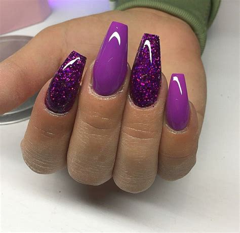 Pin by Christie Rivera Cartagena on Claws | Purple acrylic nails ...