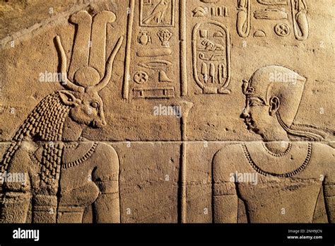 Egyptian hieroglyphs at the Philae Temple, Aswan, Egypt Stock Photo - Alamy