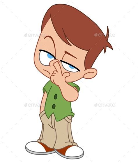 Kid Picking Nose | Kids vector, Boy cartoon characters, Hand illustration