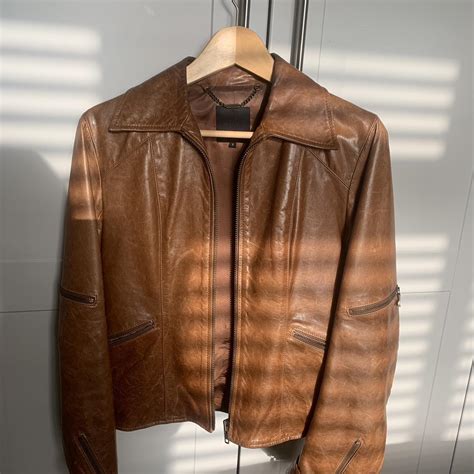 Ted Baker Leather Jacket . Soft tan leather. Hardly... - Depop