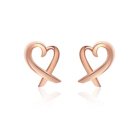 Rose Gold Open Your Hearts Stud Earrings | JR Fashion Accessories