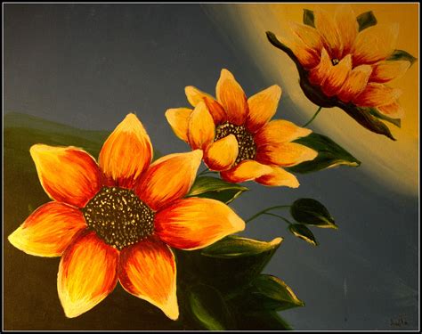 Acrylic Flower Paintings On Canvas