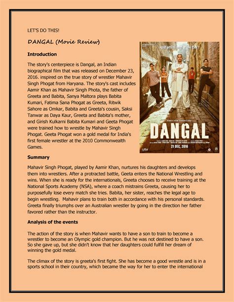 Dangal (Movie Review) - UNKNOWN - LET’S DO THIS! DANGAL (Movie Review ...