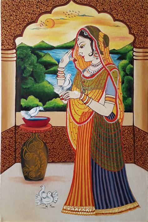 Rajasthani Art, Painting by Madhuri Roy | Artmajeur