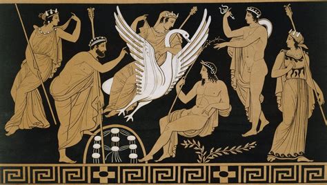 19th Century Greek Vase Illustration of Zeus Abducting Leda in the form of a Swan posters ...
