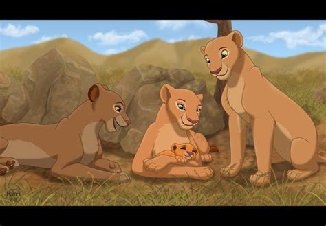 Sarabi (Simba's mother), Nala and baby Kiara, and Sarafina (Nala's ...