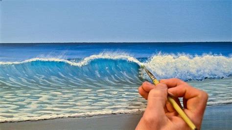 How to Paint a Wave in Acrylics | Malen mit acrylfarben, Acryl malen ...