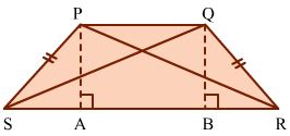 Prove that the diagonals of an isosceles trapezium are equal.