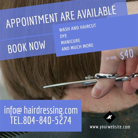 Hairdressing appointment banner to modify | Appointments, Booking, Hair salon